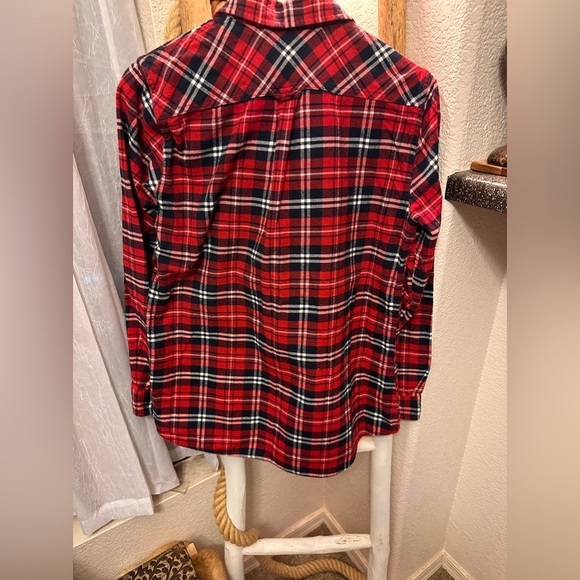 Original Weatherproof Red Blue White Cotton flannel Button Size XL - Picture 3 of 12